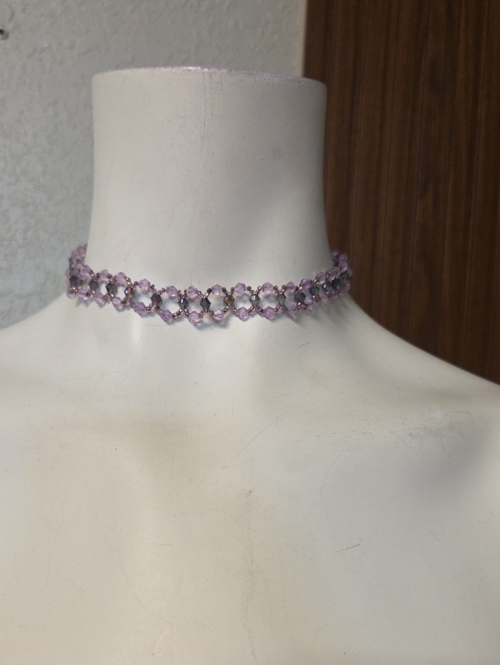 Hand Crafted Lilac Beaded Choker Necklace
